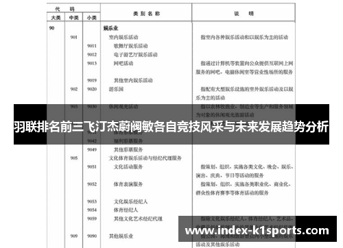 羽联排名前三飞汀杰蔚阀敏各自竞技风采与未来发展趋势分析